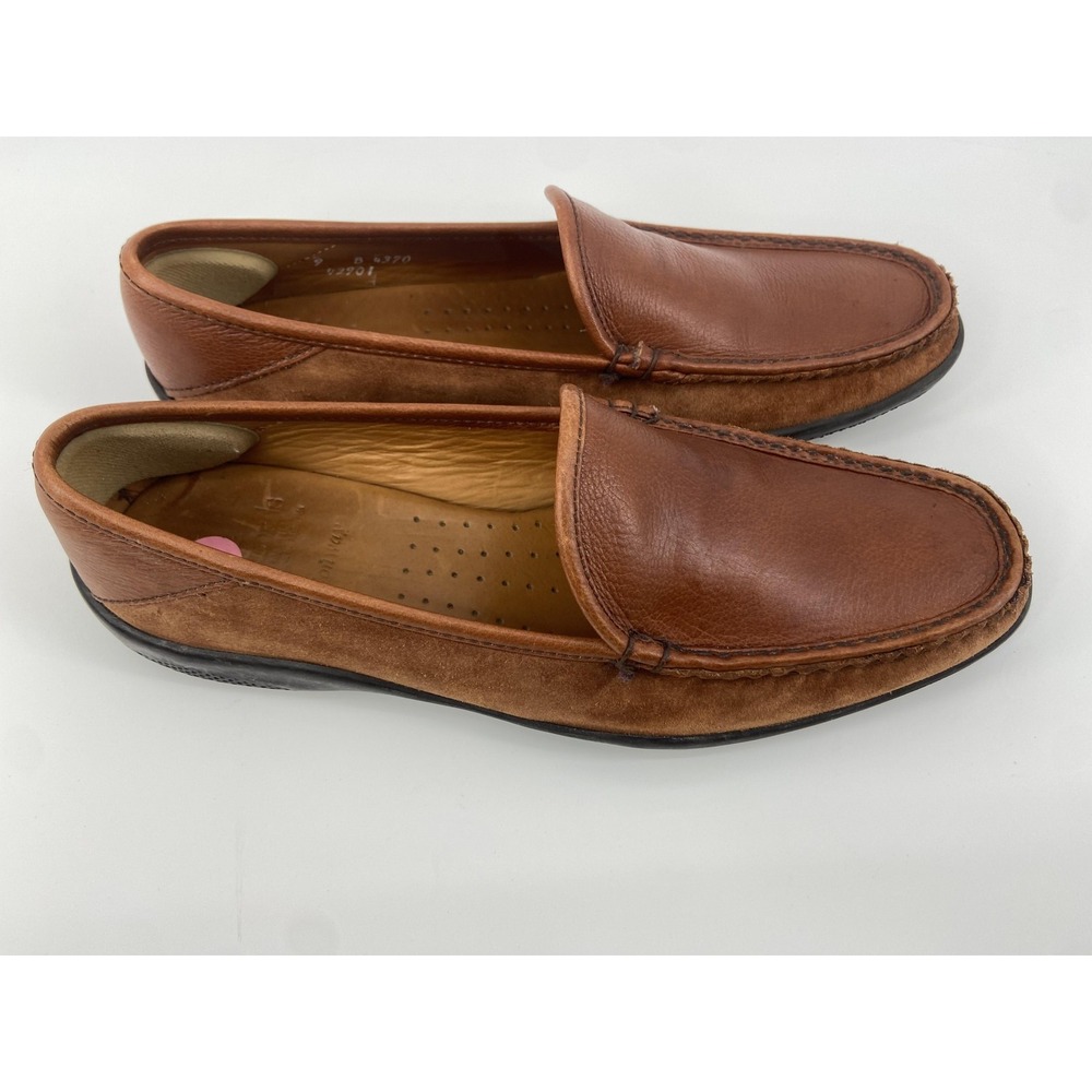 Allen Edmonds Shoes Mens 9 B Brown Conway Leather Suede Slip On Loafers Casual